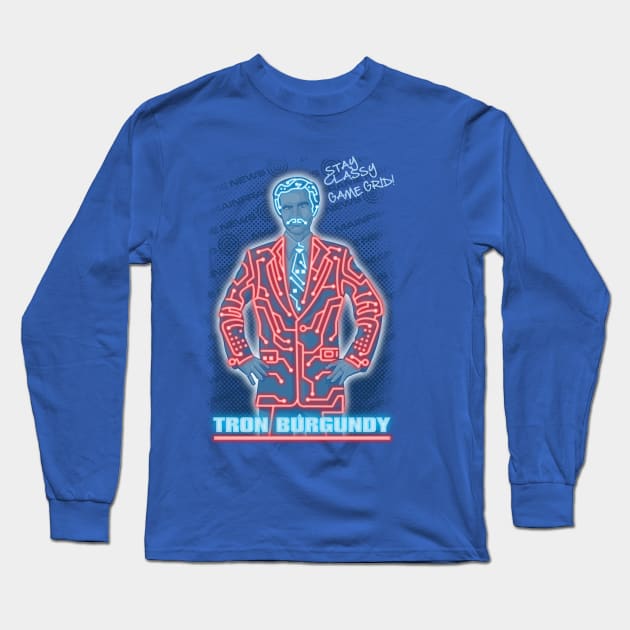 Tron Burgundy Long Sleeve T-Shirt by Serkworks